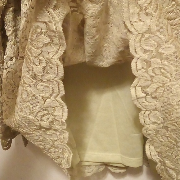 Emma James By Liz Claiborne Company Lace Pale Olive Blouse - Size XL - Picture 3 of 6
